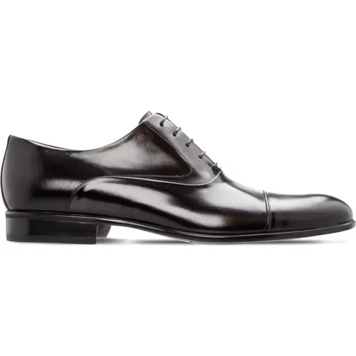 Klassische schwarze Oxford-Schuhe aus Kalbsleder , Herren, Größe: 40 EU - Moreschi - Modalova