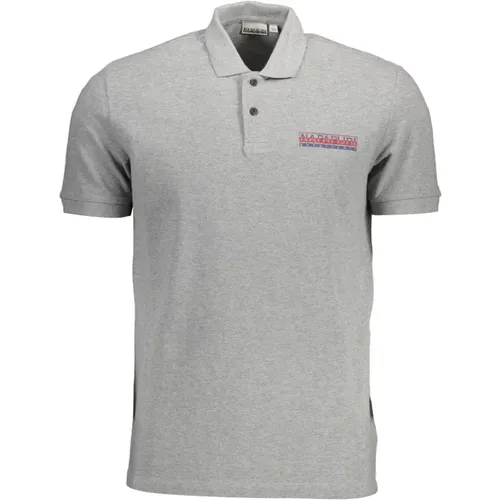 Graues Poloshirt Kurzarm Herren , Herren, Größe: XL - Napapijri - Modalova