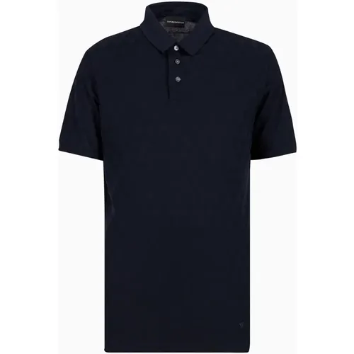 Jacquard Baumwollpolo für Herren , Herren, Größe: XS - Emporio Armani - Modalova