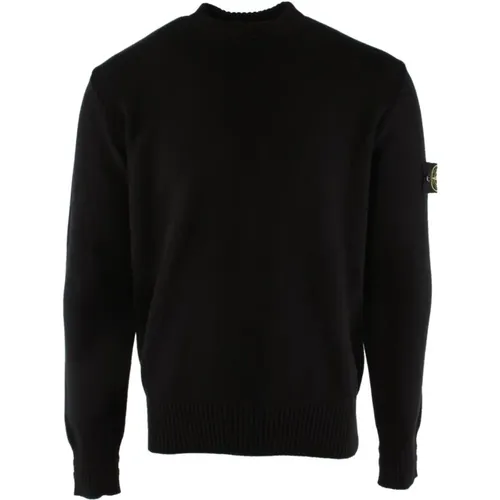 Schwarzer Pullover 79% Baumwolle Herren , Herren, Größe: XL - Stone Island - Modalova