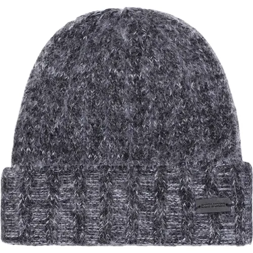 Grey Wool Beanie Hat , male, Sizes: M - Saint Laurent - Modalova