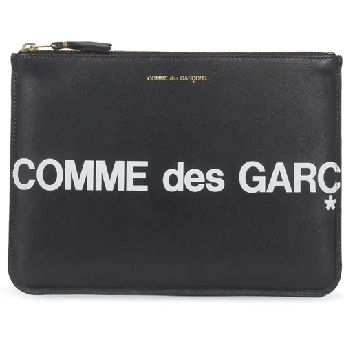 Schwarzes Portemonnaie mit Großem Logo,Schwarze Geldbörsen Taschen - Comme des Garçons - Modalova