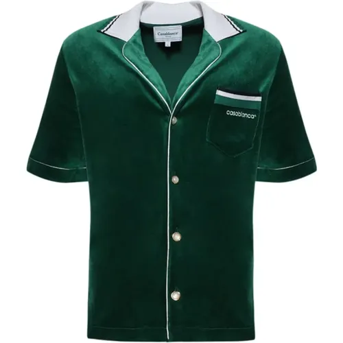 Emerald Velvet Shirt , male, Sizes: L - Casablanca - Modalova