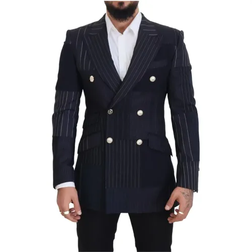 Italienisch Gefertigter Navy Peak Lapel Blazer - Dolce & Gabbana - Modalova