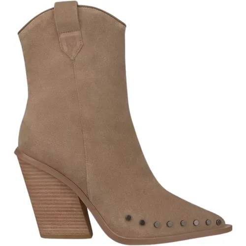 Studded Leather Ankle Boots , female, Sizes: 4 UK - Alma en Pena - Modalova