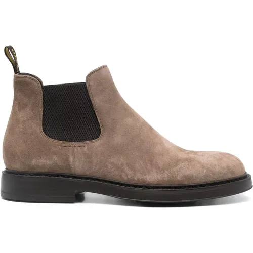 Beige Wildleder Chelsea Boots Leichte Gummisohle , Herren, Größe: 43 EU - Doucal's - Modalova