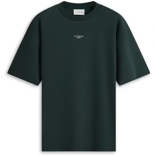 Klassisches T-Shirt Interlock Baumwolle Druck , Herren, Größe: M - Drole de Monsieur - Modalova