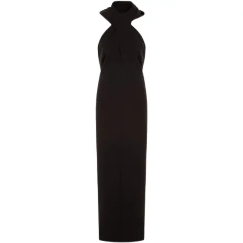 Knit Hooded Dress with Draped Cross Front and Open Back , female, Sizes: S, M - Saint Laurent - Modalova