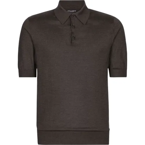 T-shirts and Polos Grey , male, Sizes: L - Dolce & Gabbana - Modalova