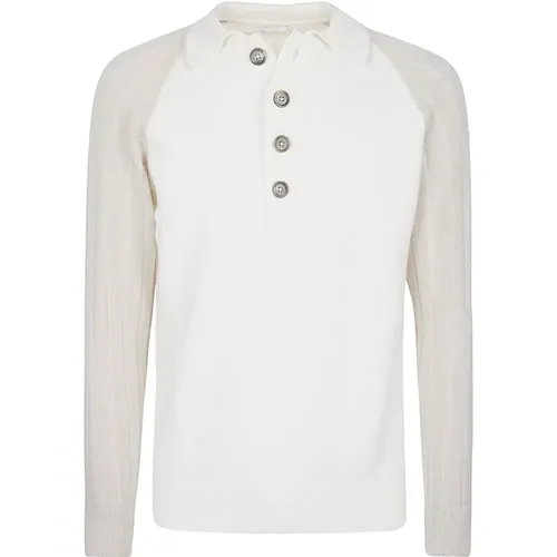 Cashmere Polo Sweater with Raglan Sleeves , male, Sizes: L, XL, M, 3XL - Eleventy - Modalova