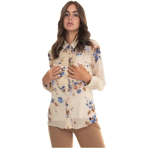 Flower Print Silk Blouse , female, Sizes: L, XL - Max Mara Studio - Modalova