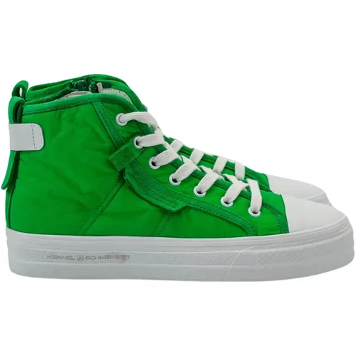 Grün-weißer High-Top Sneaker , Damen, Größe: 39 EU - Kennel & Schmenger - Modalova