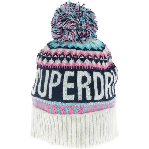 Gemusterte weiße Mütze für Frauen - Superdry - Modalova