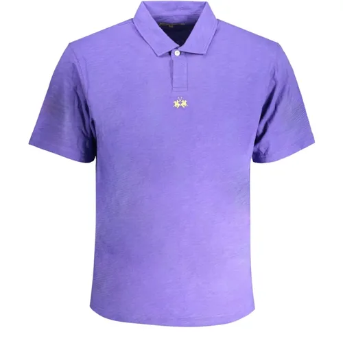 Lila Polo-Shirt mit Kurzen Ärmeln Besticktes Logo , Herren, Größe: 2XL - LA MARTINA - Modalova