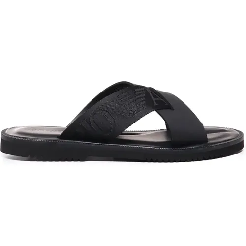 Jacquard Logo Sandals , male, Sizes: 8 UK, 7 UK, 9 UK - Emporio Armani - Modalova