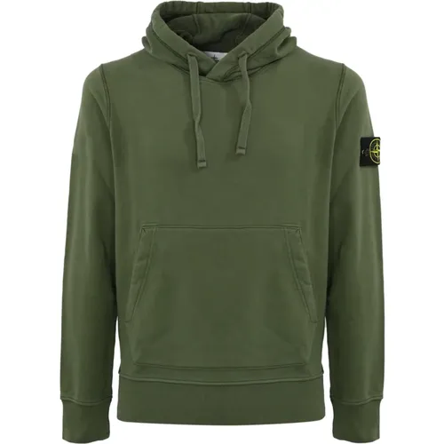 Grüner Hoodie mit Logopatch - Stone Island - Modalova