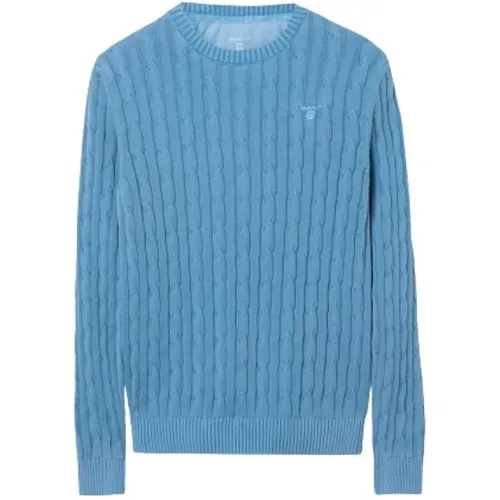 Sunbleached Cable Crew Sweater , male, Sizes: L, 2XL, XL - Gant - Modalova