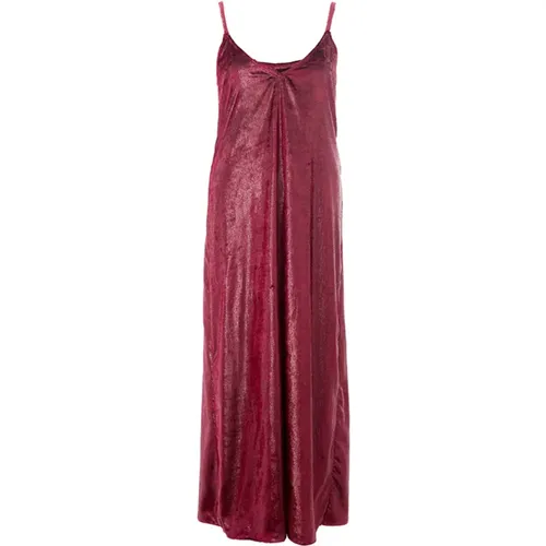 Bordeaux Straps Long Velvet Dress , female, Sizes: XS - Lardini - Modalova