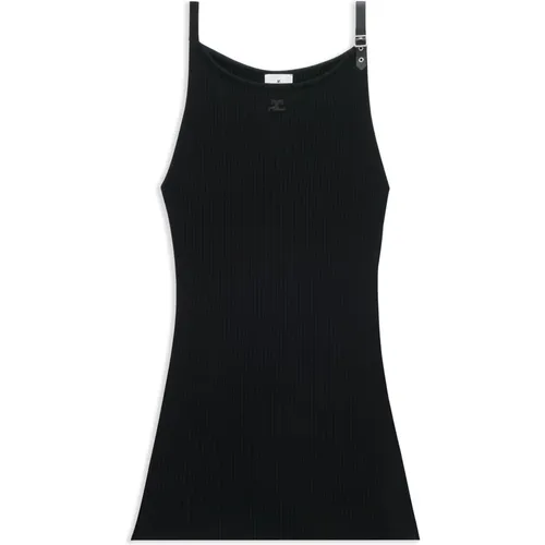 Elegantes Schwarzes Kleid für Frauen , Damen, Größe: S - Courrèges - Modalova