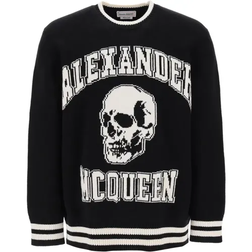 Skull Motif Varsity Sweater , male, Sizes: M, XS, S - alexander mcqueen - Modalova