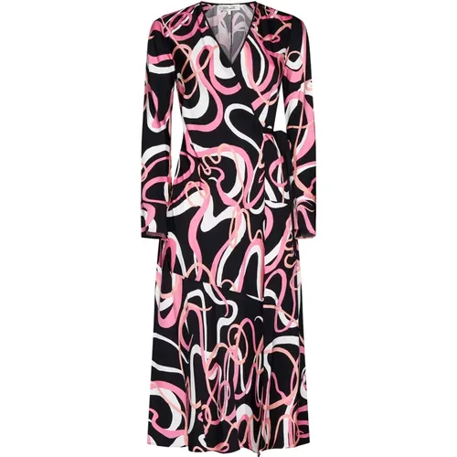Celebration Print Wrap Dress , female, Sizes: L, M - Diane Von Furstenberg - Modalova