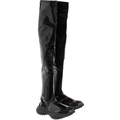 Schwarze Lack Overknee Stiefel MSGM - MSGM - Modalova