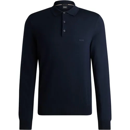 Polo Pullover mit Logo-Stickerei , Herren, Größe: L - Boss Black - Modalova