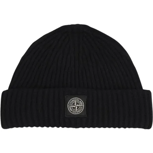 Knitted Compass Patch Hat in , unisex, Sizes: ONE SIZE - Stone Island - Modalova