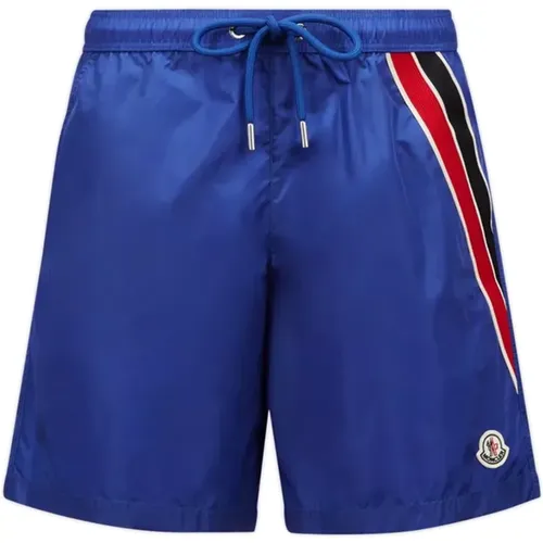 Blaue Meer Badebekleidung Tricolor Netz Taschen , Herren, Größe: L - Moncler - Modalova