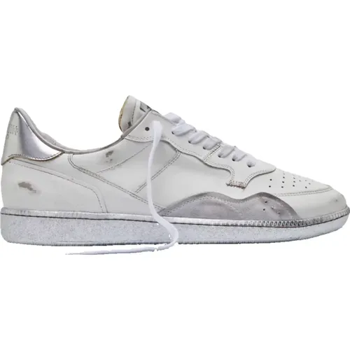 Weiße Leder Mega T Sneakers Silber , Damen, Größe: 41 EU - Hidnander - Modalova