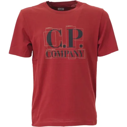 Graphic Logo Crew Neck T-Shirt , male, Sizes: XL, L, M, S - C.P. Company - Modalova