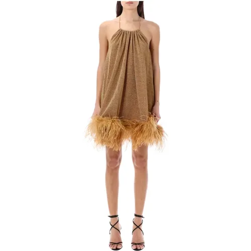 Feather Mini Dress Lumiere , female, Sizes: M/L - Oseree - Modalova