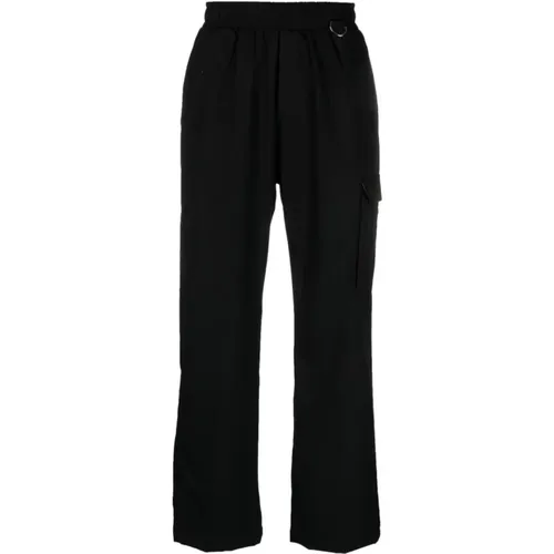 Elasticated-Waist Ring-Detail Trousers , male, Sizes: M - Family First - Modalova