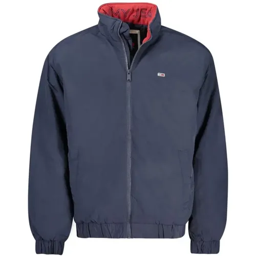 Blaue Jacke mit Besticktem Logo und Langen Ärmeln , Herren, Größe: M - Tommy Hilfiger - Modalova