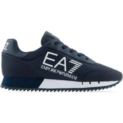 Blaue Iris Weiße Sneaker - Emporio Armani EA7 - Modalova