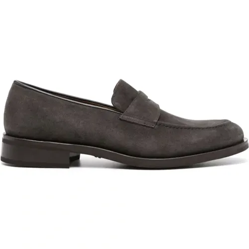 Suede Loafers, Leather Lining, Rubber Sole , male, Sizes: 7 1/2 UK, 10 UK - Fratelli Rossetti - Modalova