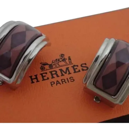 Pre-owned Small Metal Hermes Earrings , female, Sizes: ONE SIZE - Hermès Vintage - Modalova