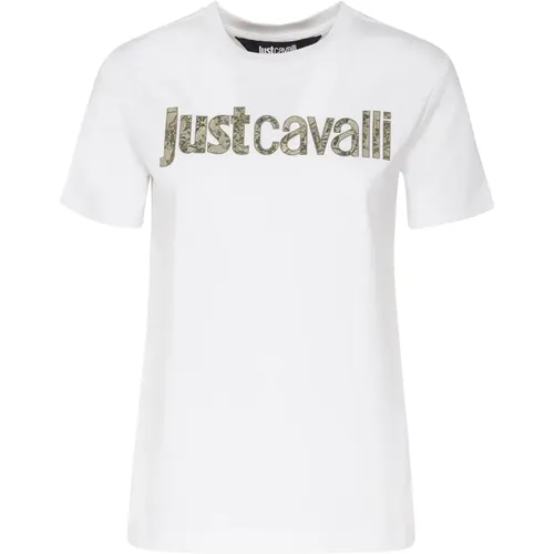 Cotton T-shirt with Logo , female, Sizes: L, XS, M, S - Just Cavalli - Modalova