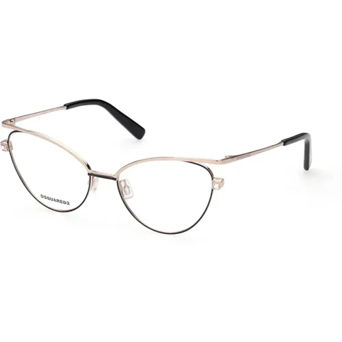 Elegante Brille mit Metallrahmen , Damen, Größe: 56 MM - Dsquared2 - Modalova