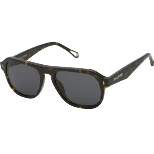 Stylish Sunglasses in Dark Havana with Smoke Lens , unisex, Sizes: 54 MM - Zadig & Voltaire - Modalova