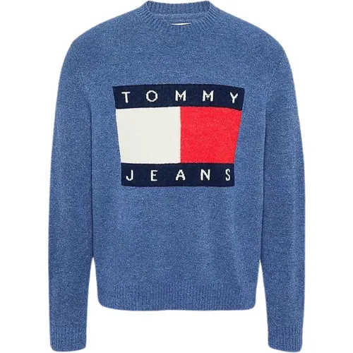 Sweater with Flag Badge , male, Sizes: M - Tommy Hilfiger - Modalova