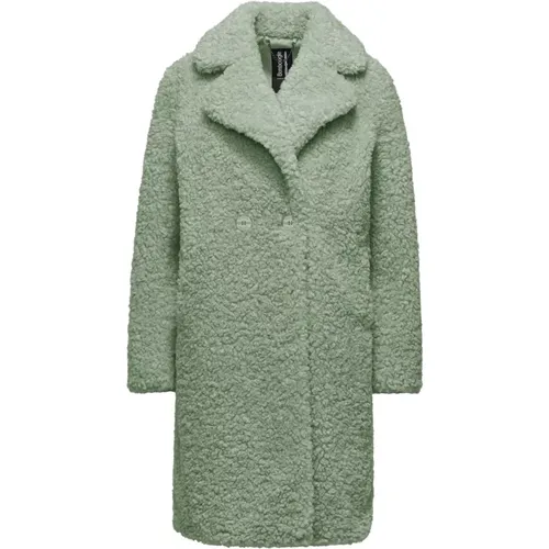 Curly Sherpa Fleece Coat with Lapels , female, Sizes: XL, M, 2XL, 3XL, L - BomBoogie - Modalova