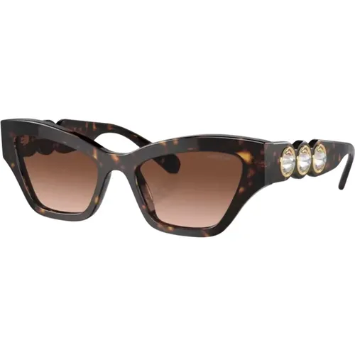 Fashion Sunglasses in Havana/ Shaded , female, Sizes: 53 MM - Swarovski - Modalova