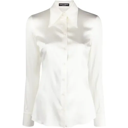 Exquisites weißes Seidenhemd - Dolce & Gabbana - Modalova