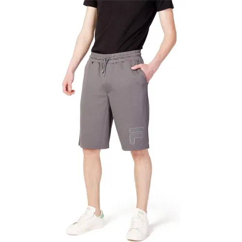 Graue Baumwollmischung Shorts mit Schnürung , Herren, Größe: M - Fila - Modalova