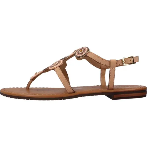 Stilvolle Flache Sandalen für Frauen , Damen, Größe: 37 EU - Geox - Modalova