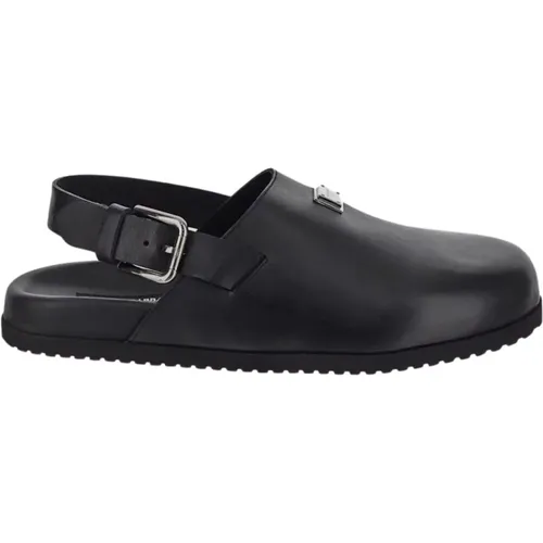 Wildleder Mule Schuh Gebürsteter Stil , Herren, Größe: 45 EU - Dolce & Gabbana - Modalova