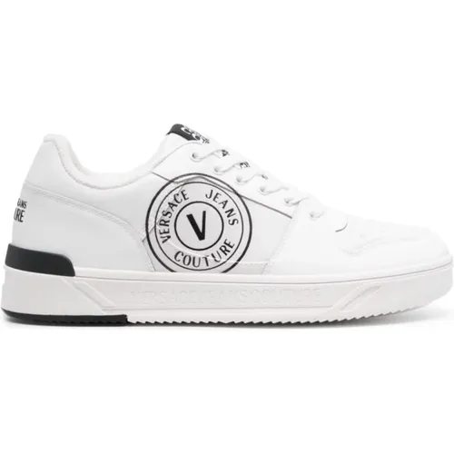 Weiße Sneakers mit Logo-Patch , Herren, Größe: 44 EU - Versace Jeans Couture - Modalova