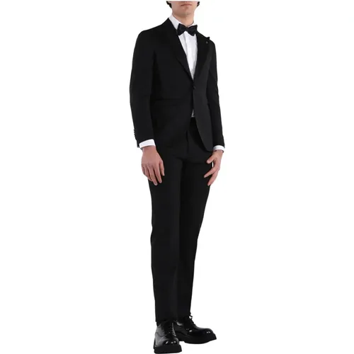 Elevate Your Style with Pino Lerario X Single Breasted Smoking Suit , male, Sizes: L - Tagliatore - Modalova