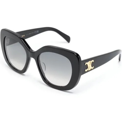Schwarze Sonnenbrille mit Original-Etui , Damen, Größe: 55 MM - Celine - Modalova